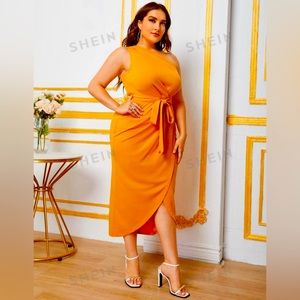 SHEIN Asymmetrical Neck One Shoulder Dress Size: 3XL